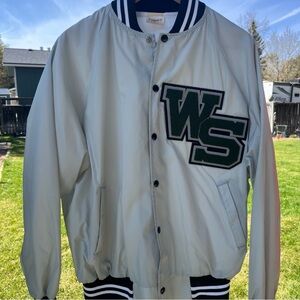 Auburn Sportswear Bomber Jacker Adult XL Gray Black Made in USA